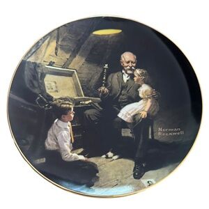 1983 Norman Rockwell Knowles Plate Grandpa’s Treasure Chest COA Box Limited Edit